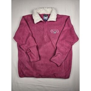 Vintage Big Dogs Sweatshirt Womens Medium Pink Fleece Embroidered